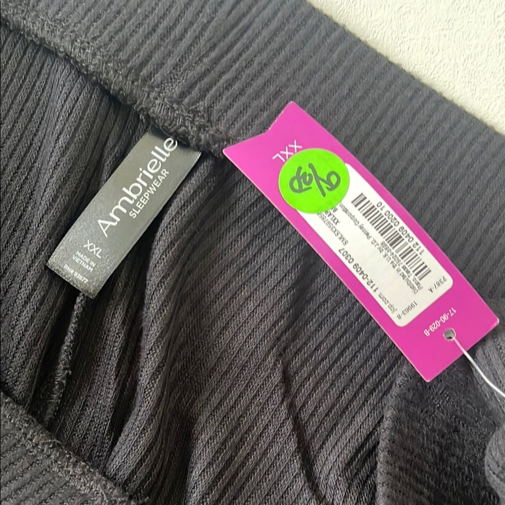 XXL Ambrielle Black Wide-Leg Sleepwear Pants