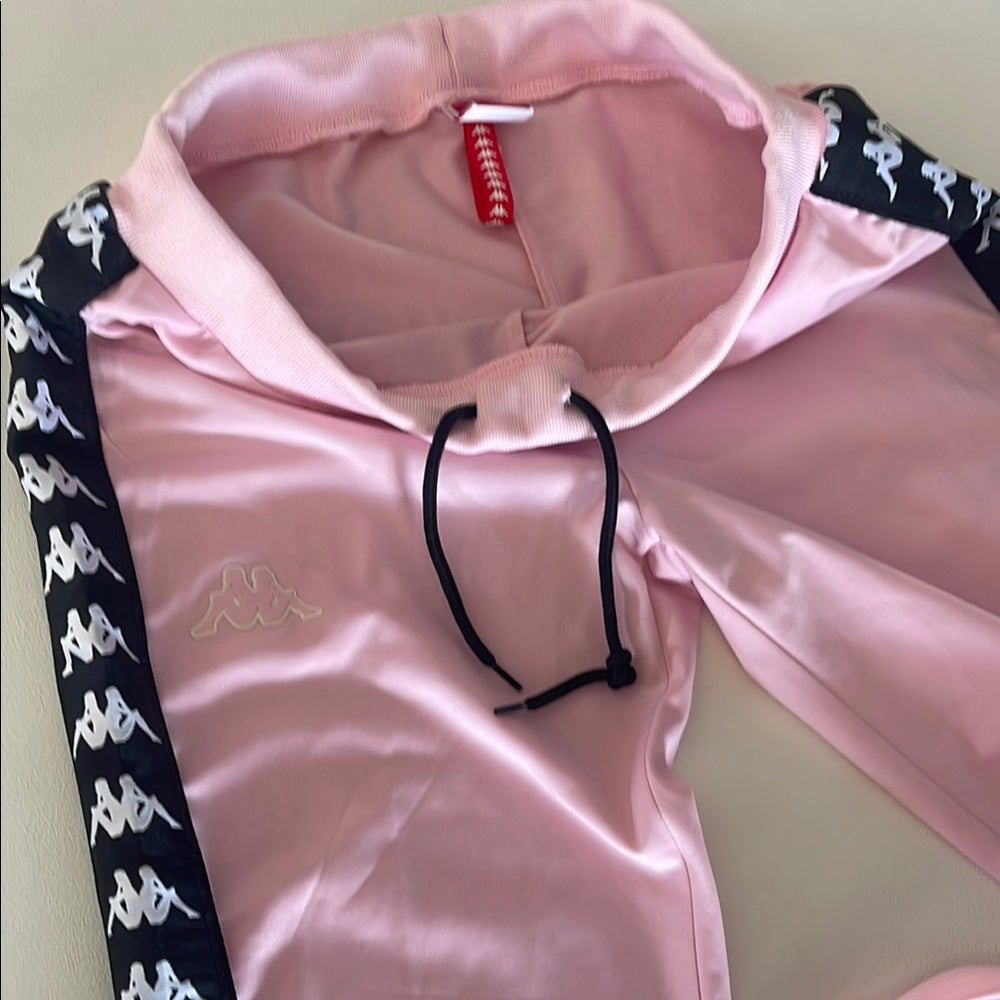 Kappa Small size Pink Track Pants with Logo Stripes