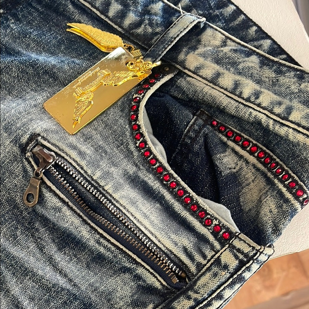 Robin's Jean Racer size 44 Blue Quilted Jeans