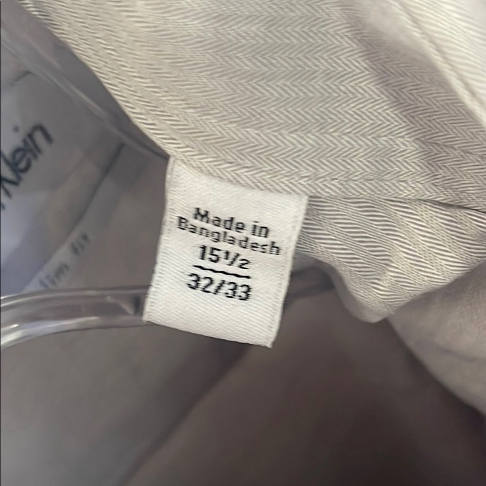 Calvin Klein Men's Gray Slim Dress Shirt