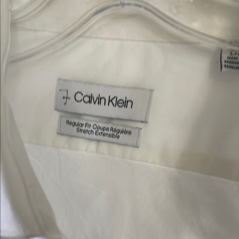 Calvin Klein Regular Fit 34/35 16 1/2 white dress shirt