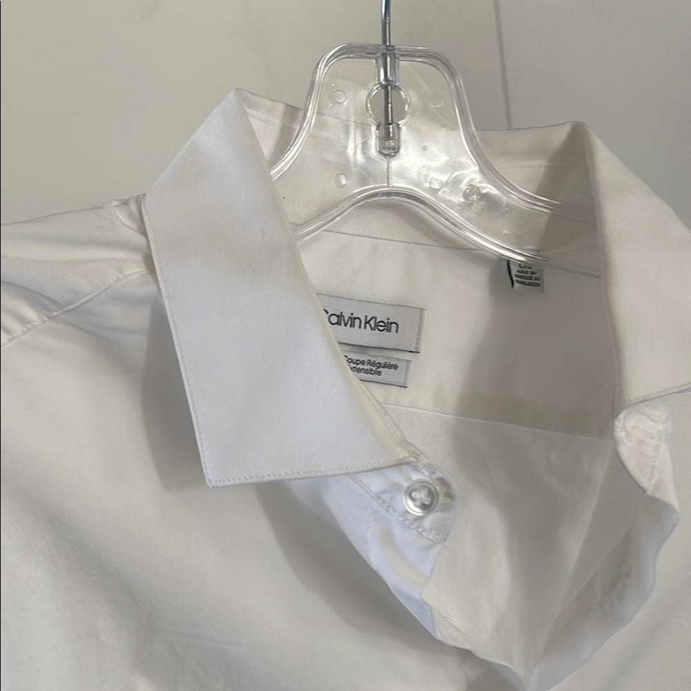 Calvin Klein Regular Fit 34/35 16 1/2 white dress shirt