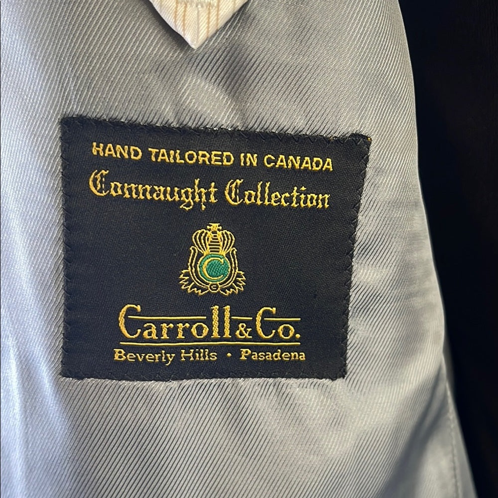 Custom Hand Tailered Caroll &Co Beverly Hills Grey Suit 42L 36/34