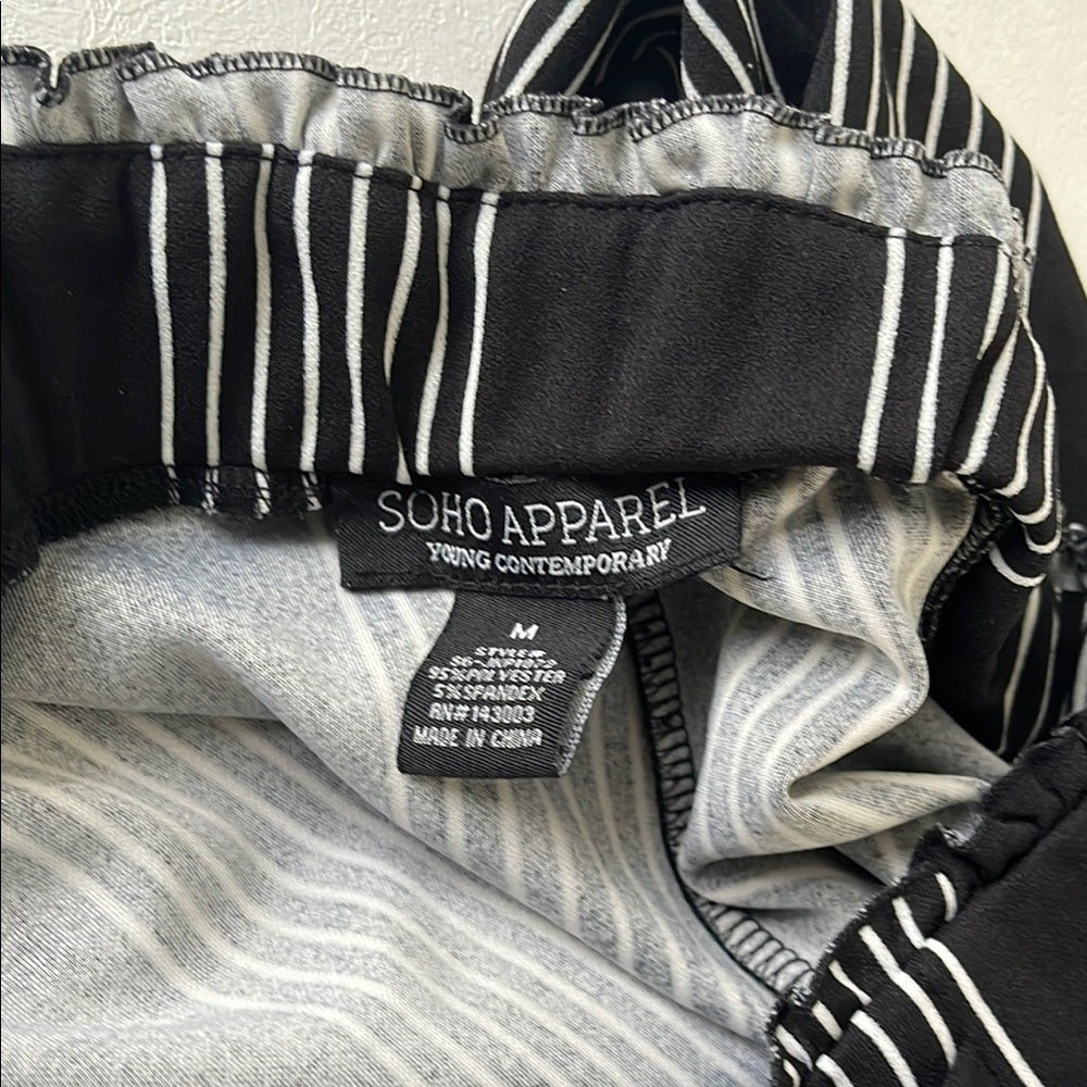 Soho Apparel Striped Black and White Women's Pants size M