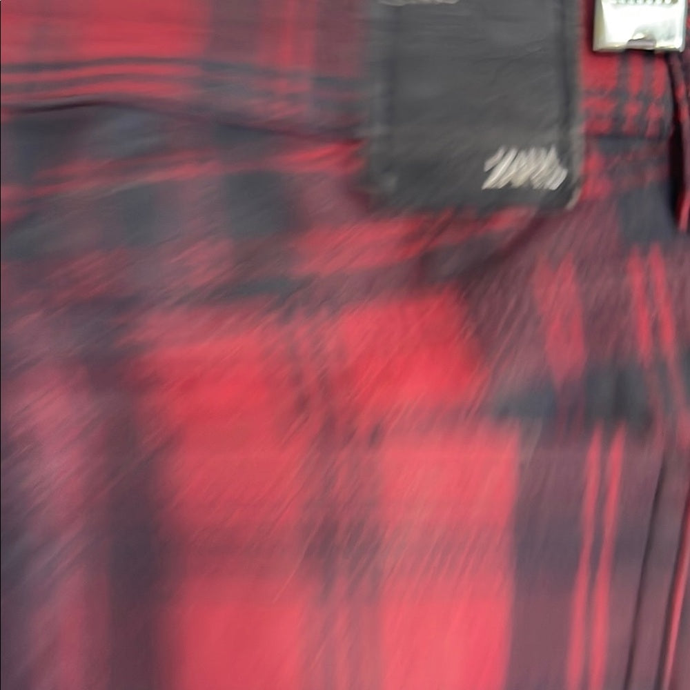 Zara Red and Black Plaid Pants Size 26