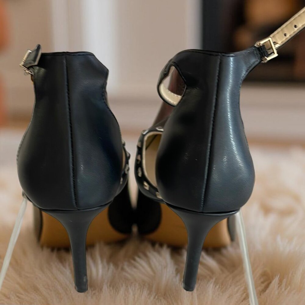 Jessica simpson Black Studded Ankle Strap Heels Size 8