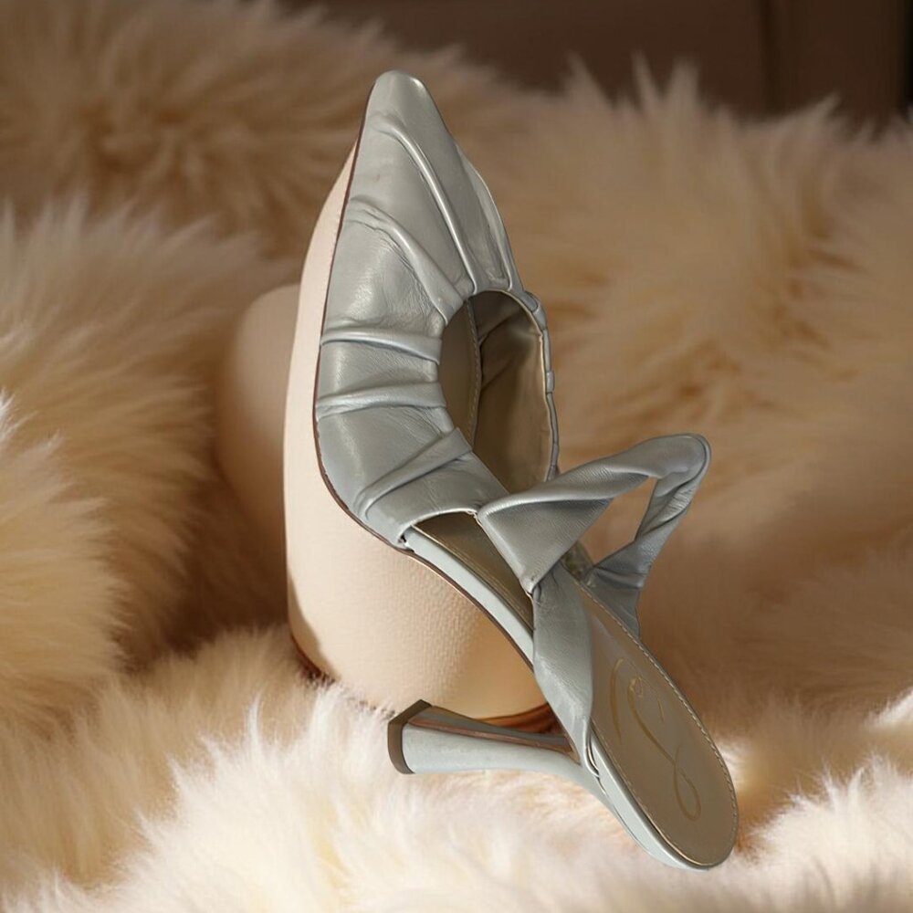 Elegant Tillary Ruched pointed Toe Mules by Sam Elderman in Size 10