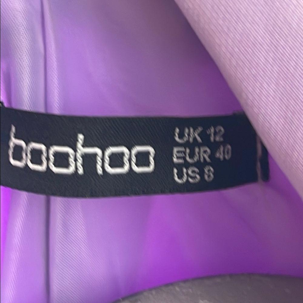 BooHoo Small size Lavender Double-Breasted Blazer with Tulle