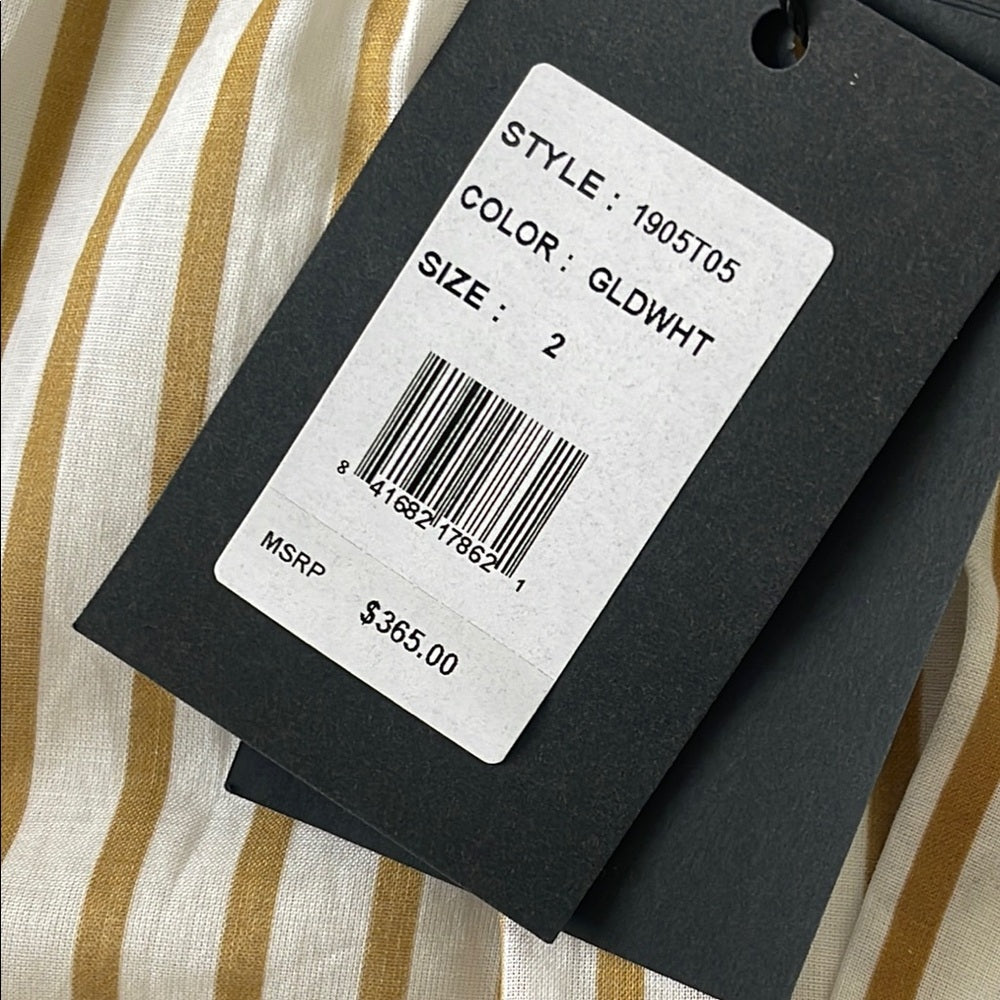 Robert Rodriguez Striped V-Neck Wrap Top NWT Size 2