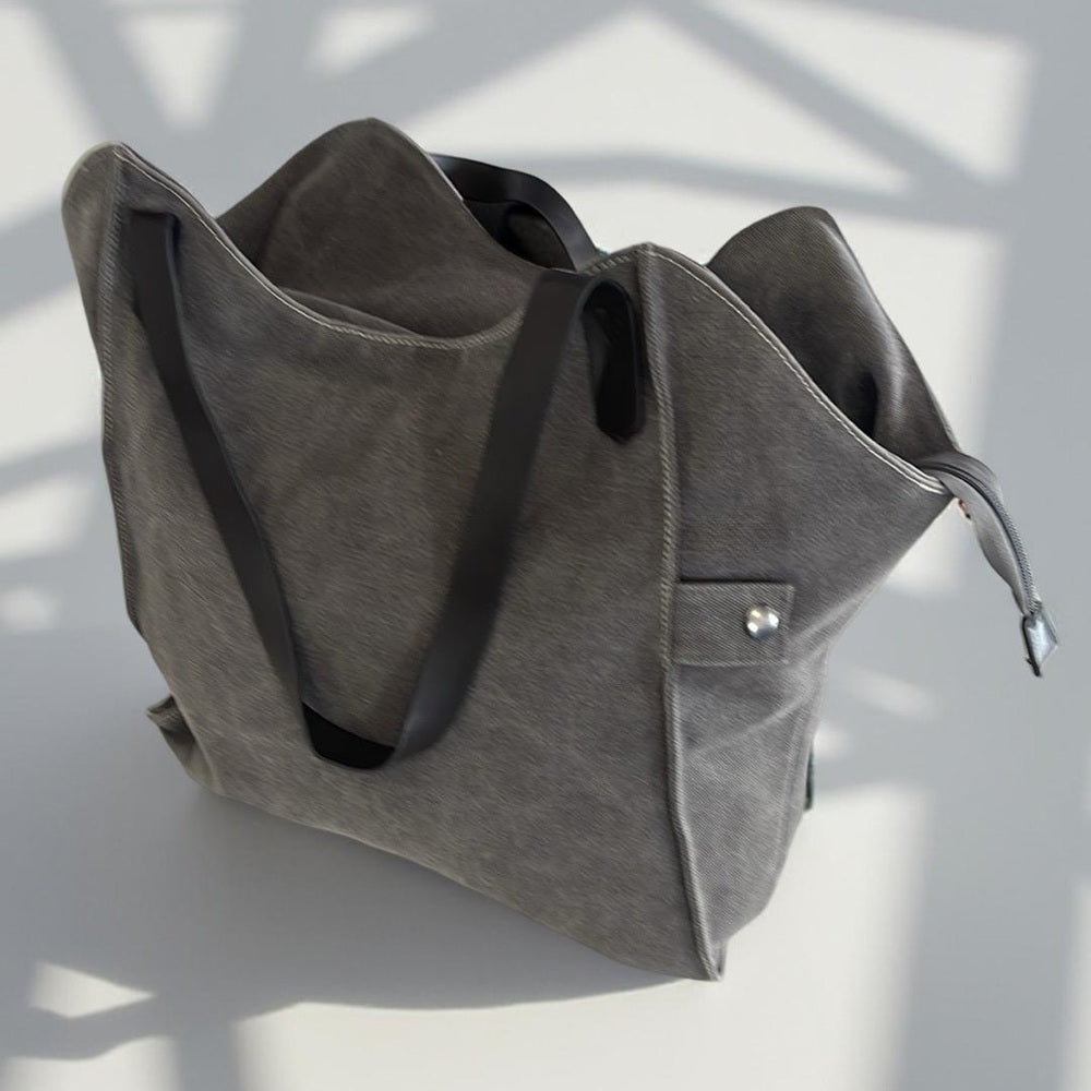 Unbranded Elegant Simple Gray Canvas Tote Bag