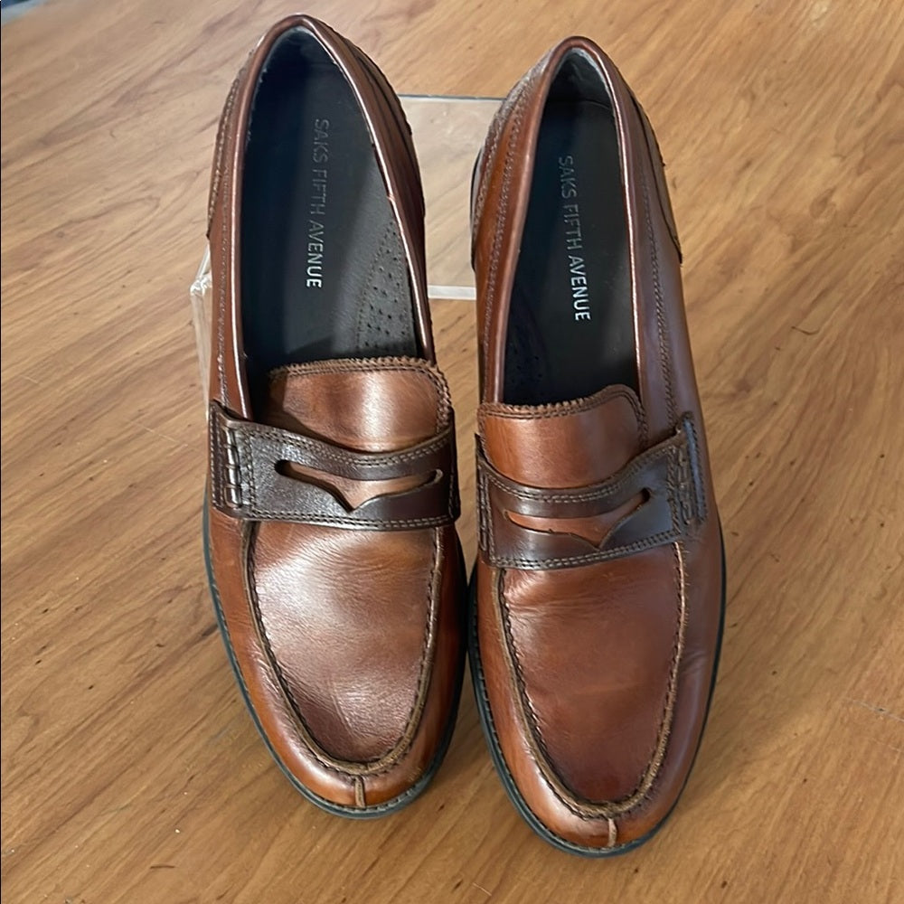 Saks Fifth Avenue Men's Brown Loafers 10 1/2