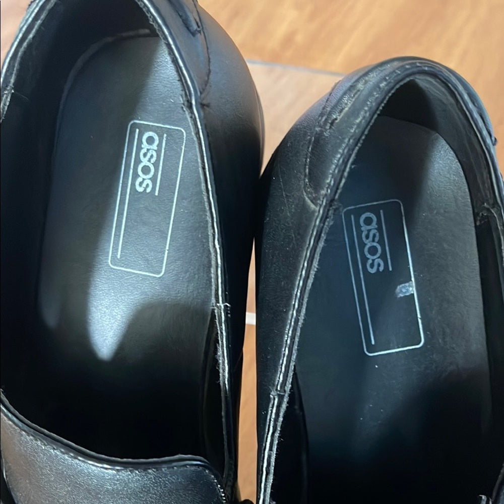 Asos Black Leather Men's Loafers 10 1/2