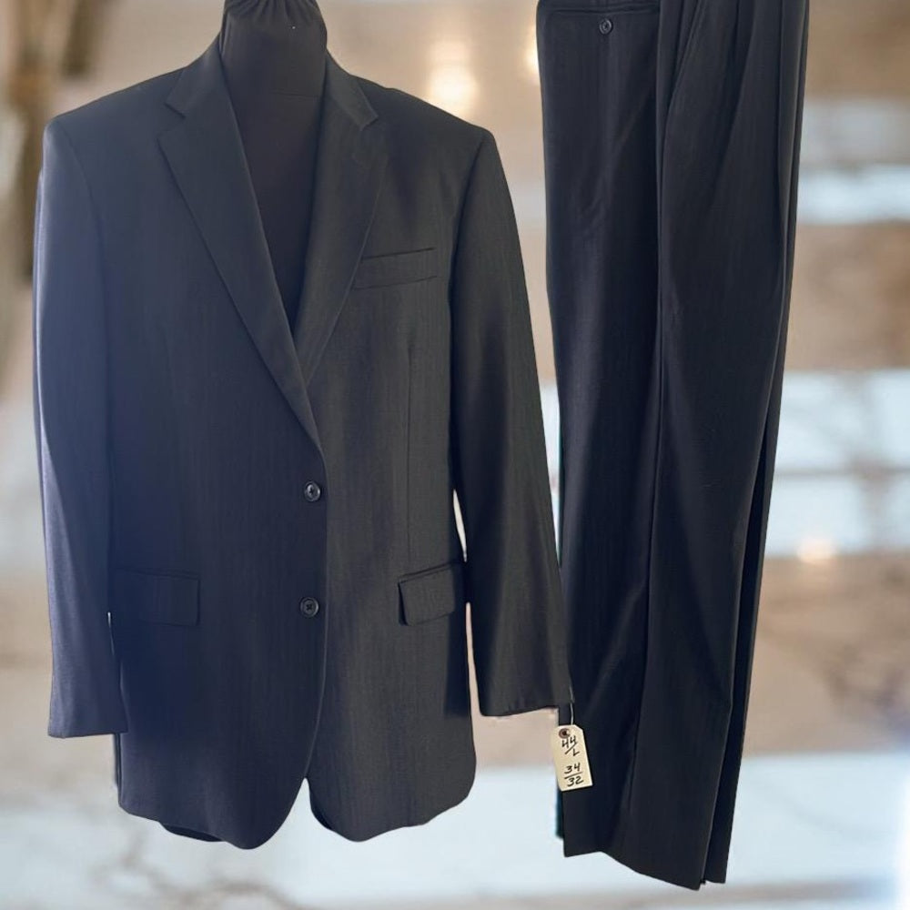 Brooks Brothers Saxon Classic Black Men's Suit 44L 34/32