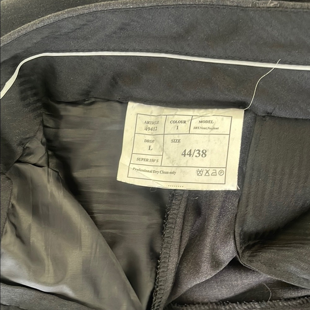 Giorgio Fiorelli Black Suit - Super 150 Italian Made Dark Charcoal 44L 36/32