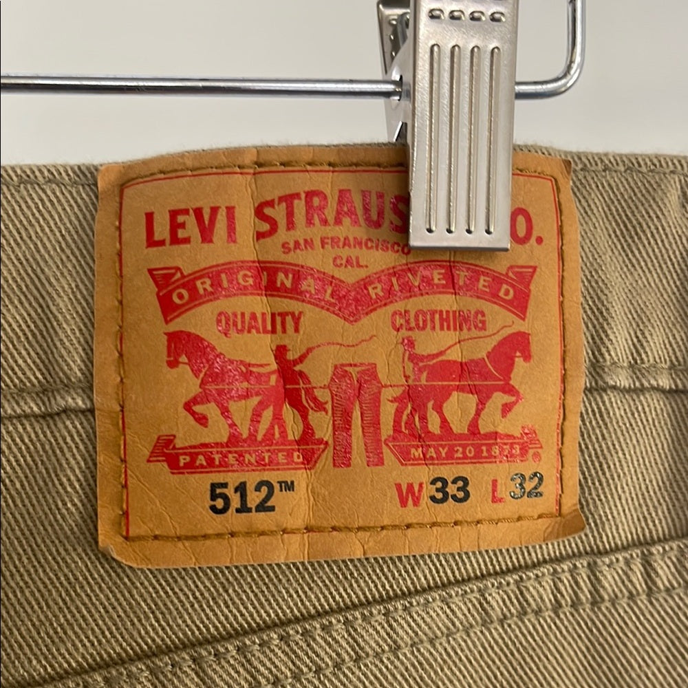 Levi's 512 Khaki Slim Fit Jeans size 32/32