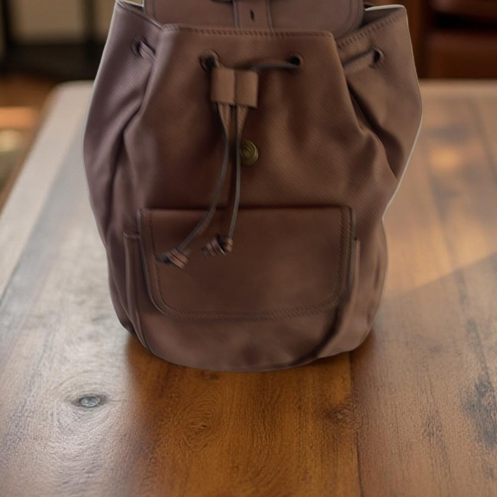 Ana Brown Leather Medium Backpack NWT
