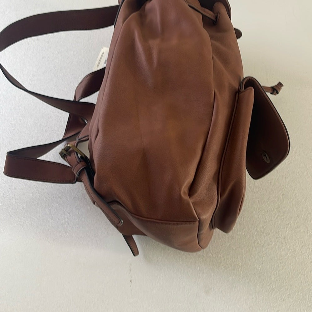 Ana Brown Leather Medium Backpack NWT