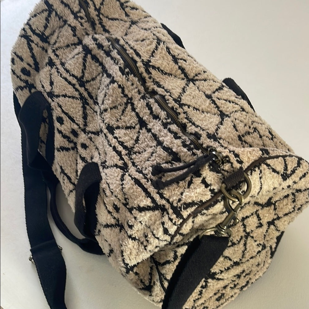 Geometric Patterned Fuzzy Furry? Duffel Bag