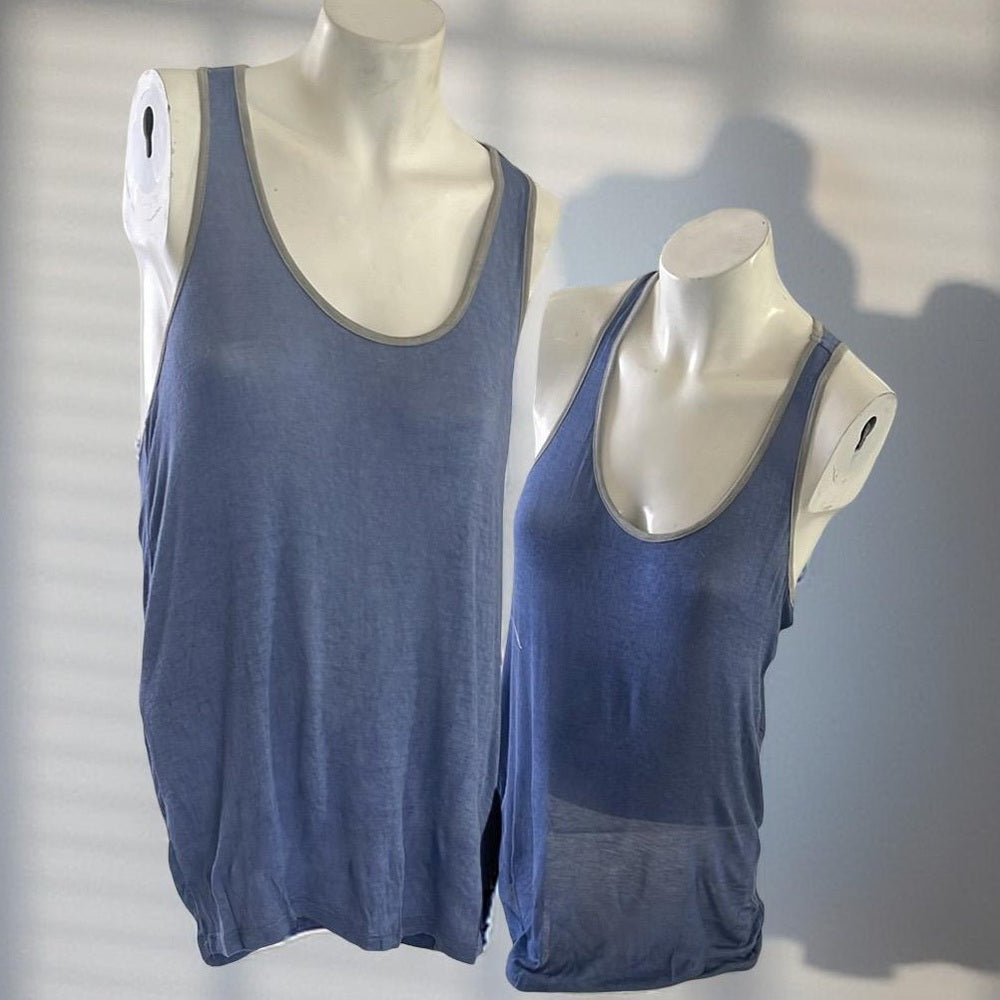 2 Pack Blue Color Thread Soft and Airy Yoga Tank Top - NWT size S,M, L