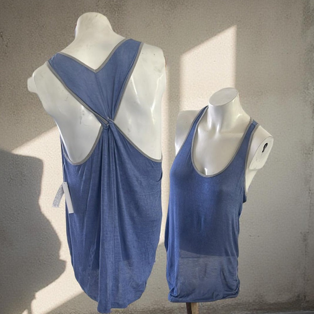 2 Pack Blue Color Thread Soft and Airy Yoga Tank Top - NWT size S,M, L