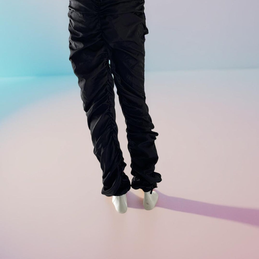 Pretty Little Things Black Ruched women's Pants - size Small