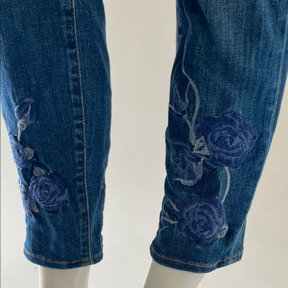 J Brand Alana High rise Women's Blue Jeans with Flower detail - size 29