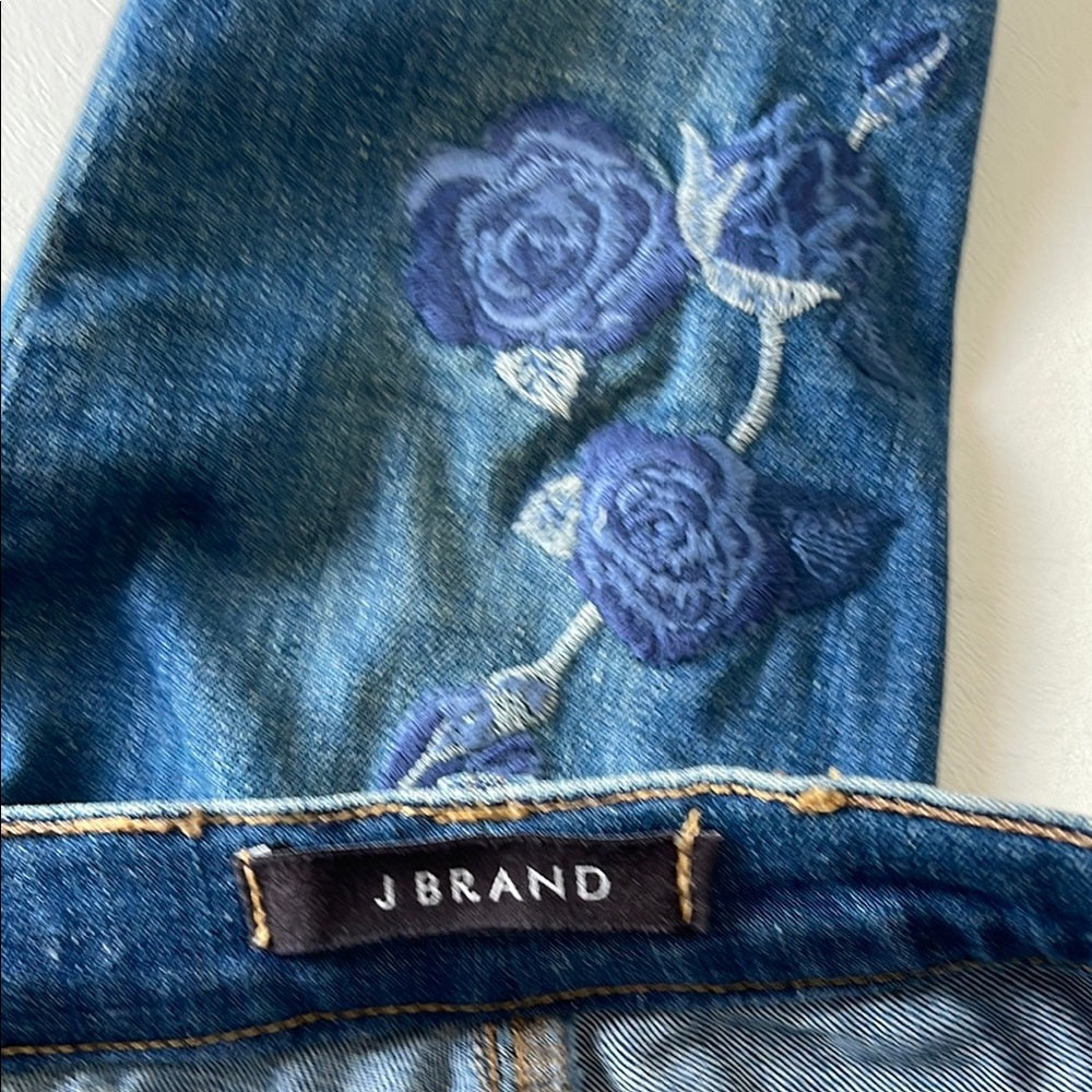 J Brand Alana High rise Women's Blue Jeans with Flower detail - size 29