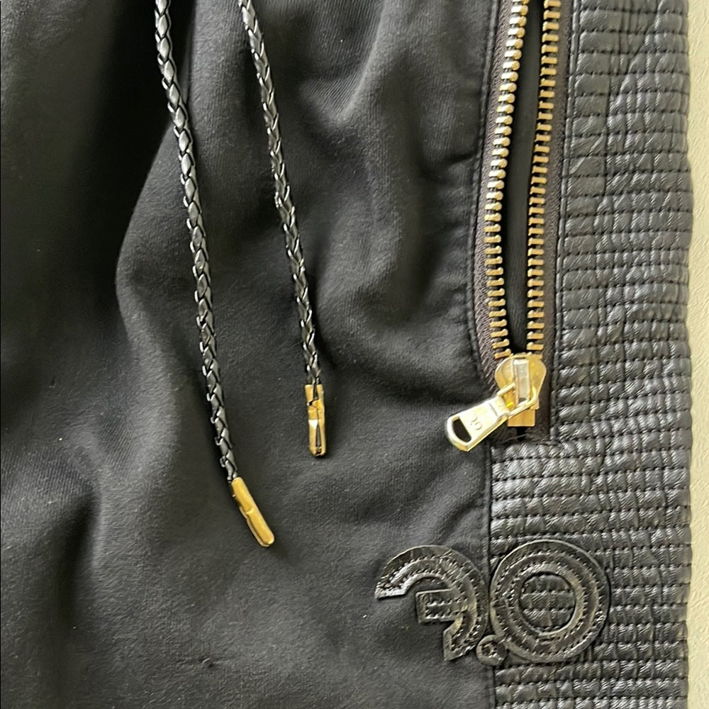 Fancy & Luxurious Black Jogger Pants with Gold Accents - Size XL - FO brand?