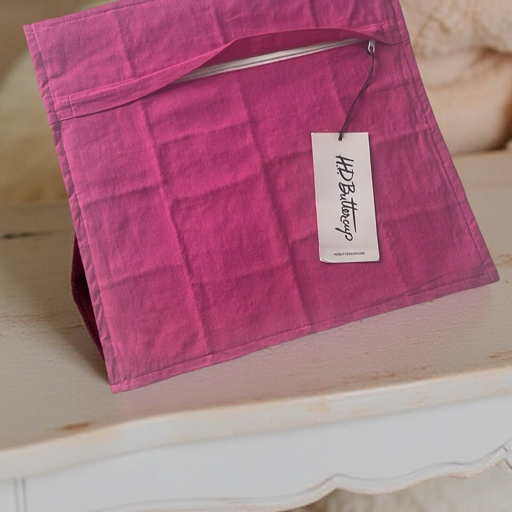 Handmade HD Buttercup Patchwork Pillow Cover - Pink Quilt Square 16x16