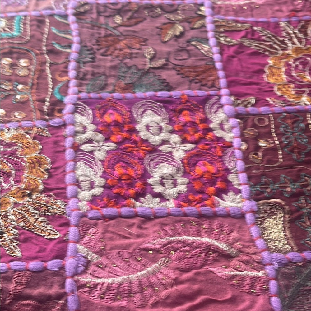 Handmade HD Buttercup Colorful Purple Patchwork Pillow Cover 16x16
