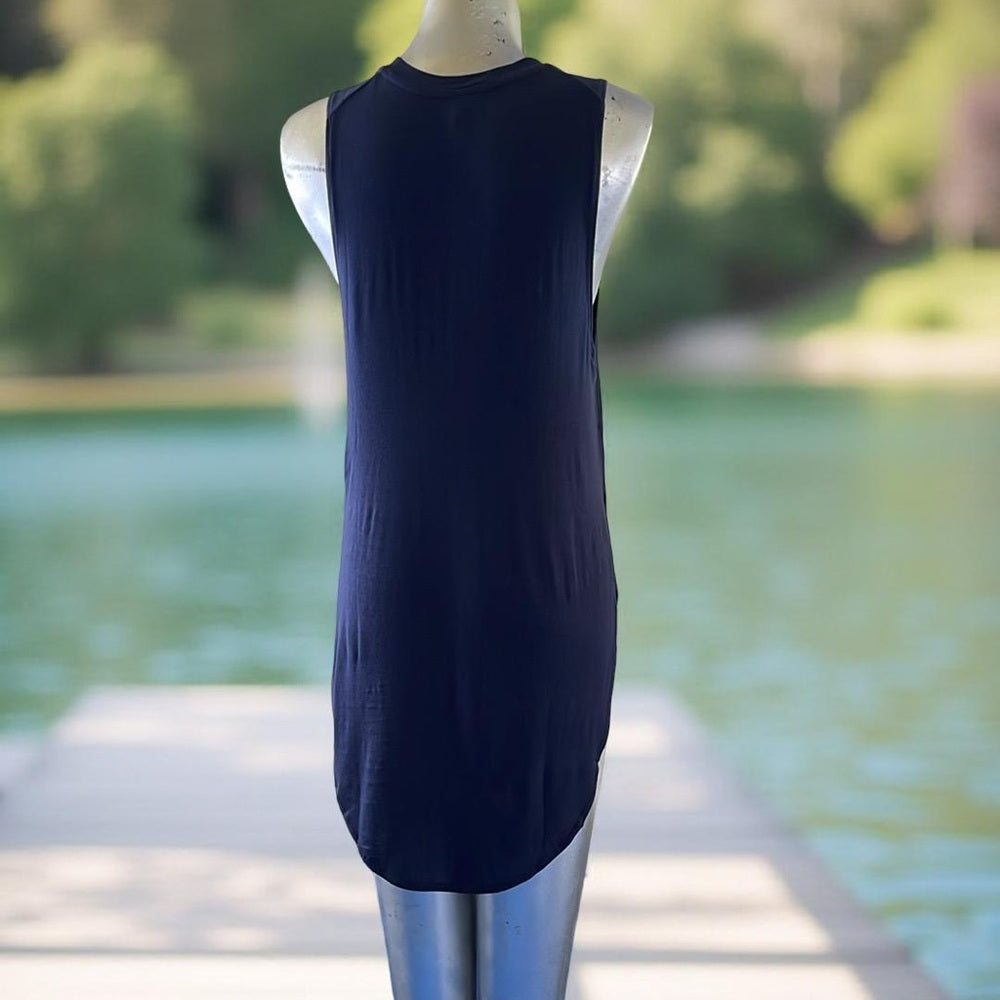 Tresics Sleeveless Navy Blue Tank Top