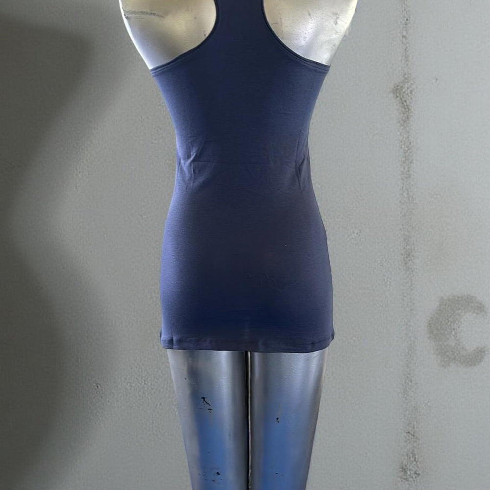 Women's 95% Cotton Blue Tank Top - size S, M & L