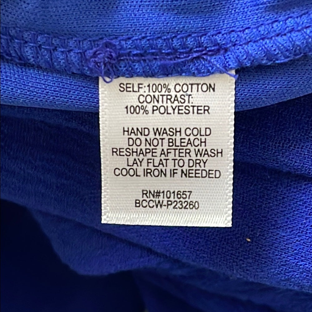Tresics Luxe Blue summer Pants 100% cotton with Gray Tie Waist - size S,M.L
