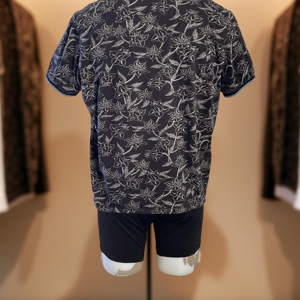 Ted Baker Men's Black Floral Polo Shirt size 6