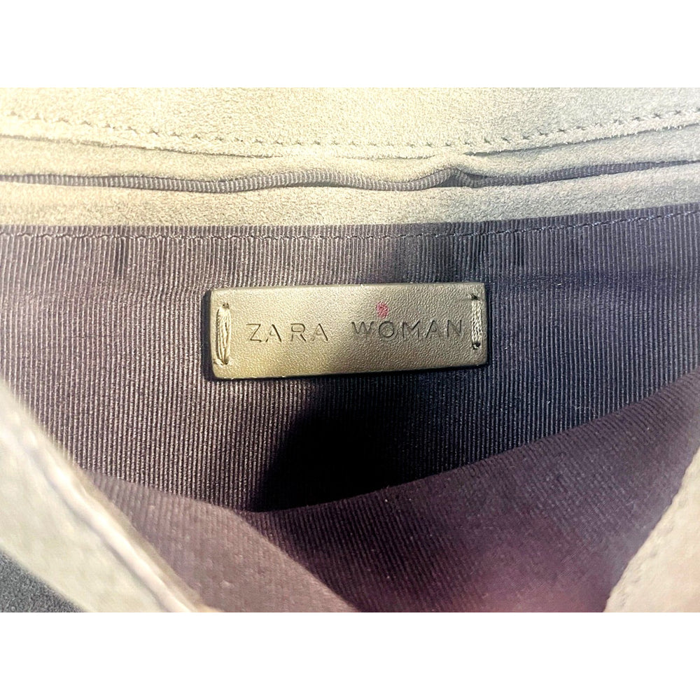 Zara Suede Leather Crossbody Purse - Chain Trim and Crossbody Strap SUPER CLEAN