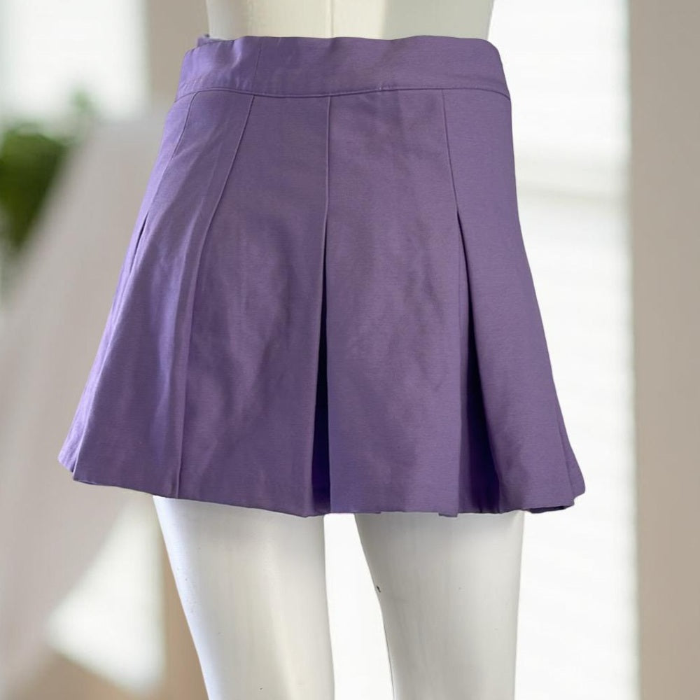 H&M Purple Pleated Mini Skirt size 4