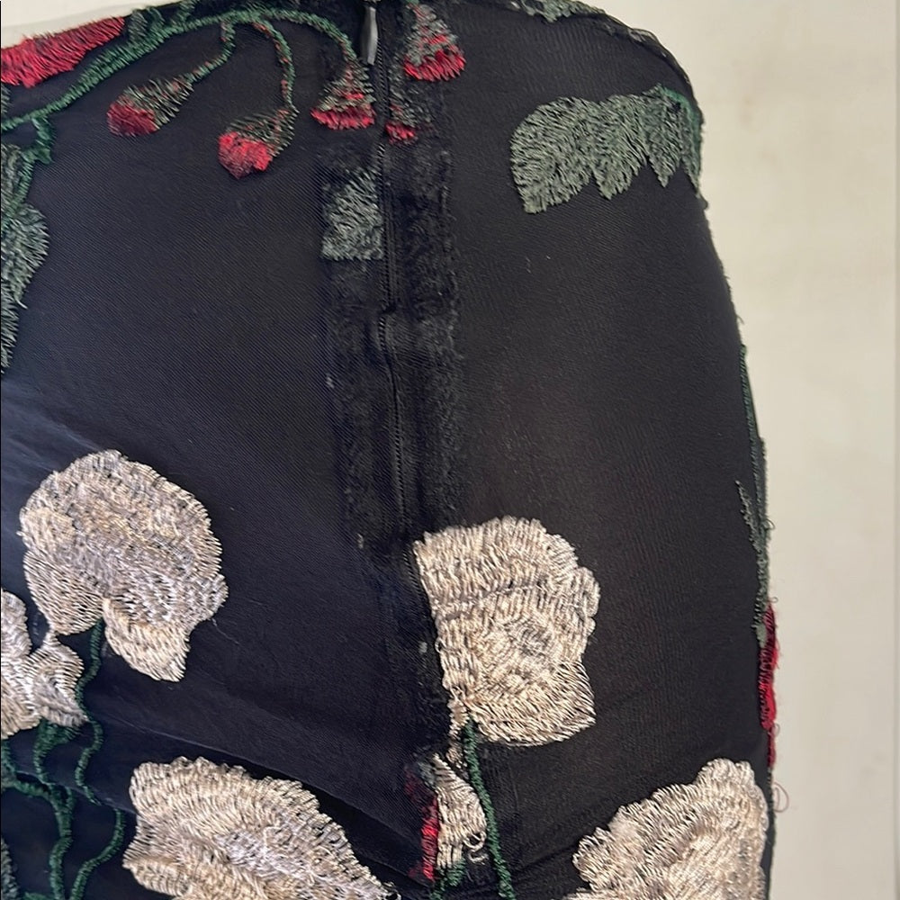 No Brand Floral Embroidered Mini Skirt used
