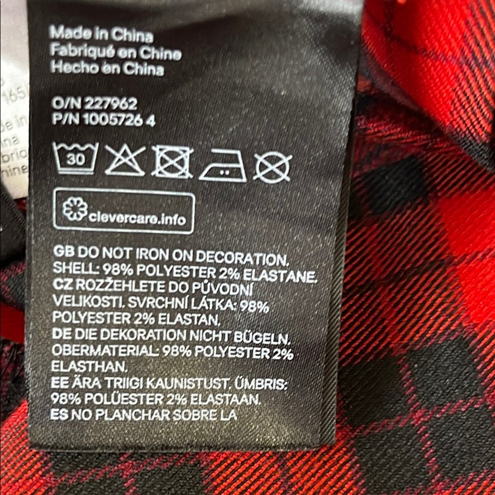 H&M Red Plaid Skirt with Buckle Accents size 6