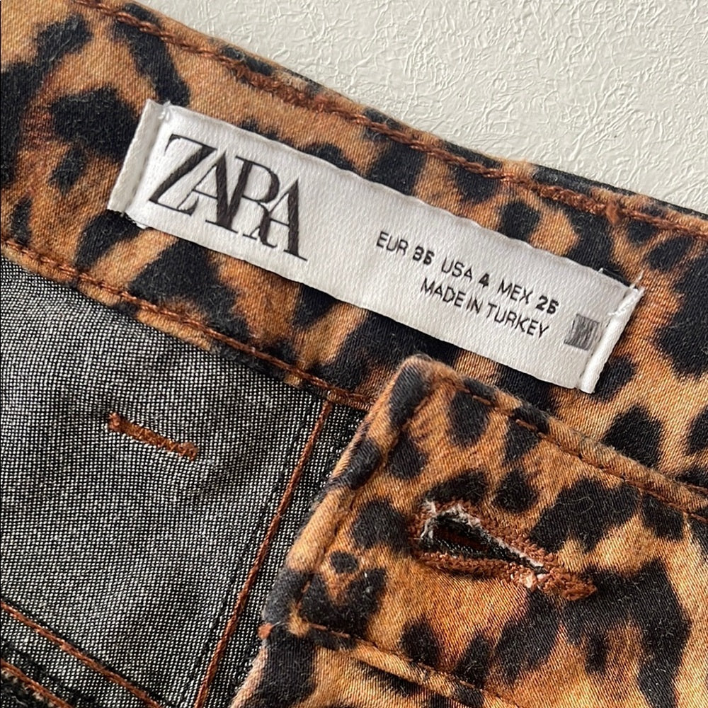 Zara Leopard Print Skinny Jeans