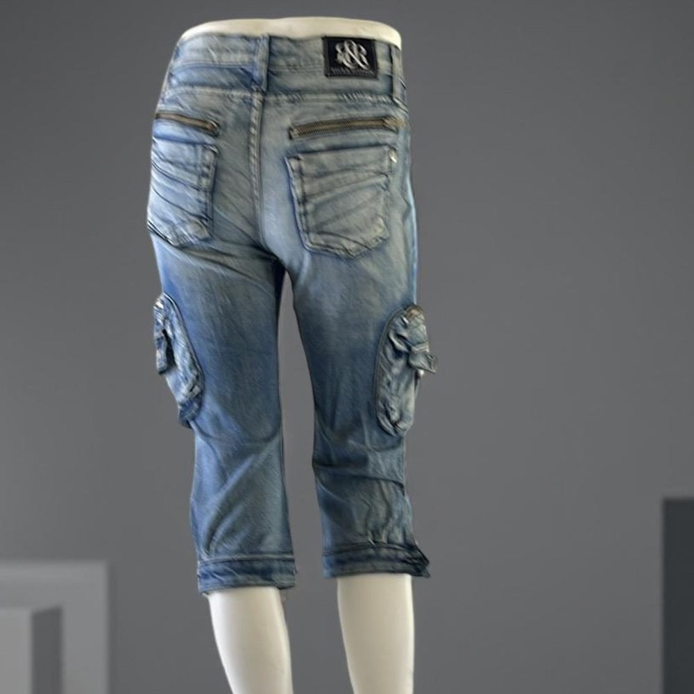 Rock & Republic Women's Blue Denim Cargo Jeans size 27