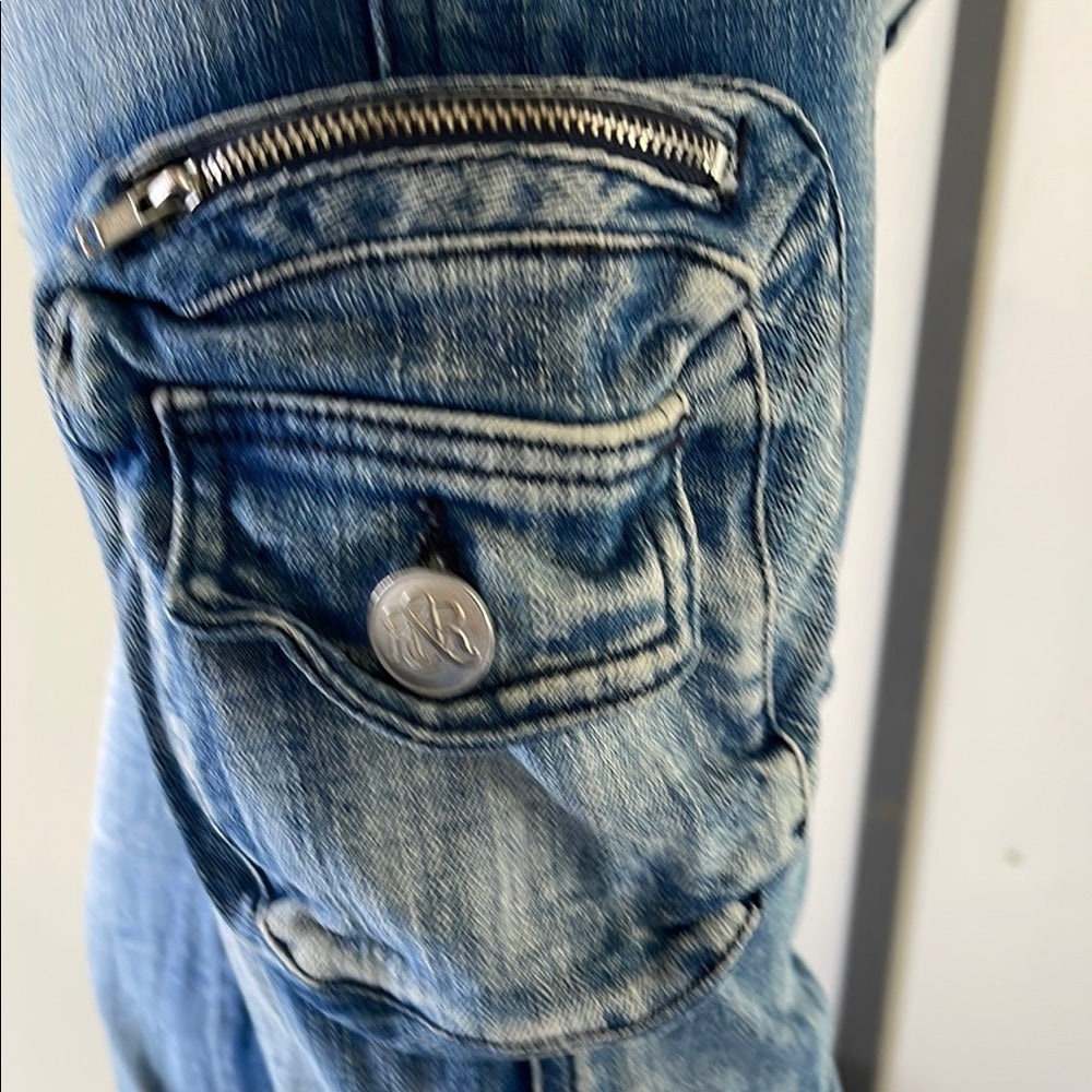 Rock & Republic Women's Blue Denim Cargo Jeans size 27