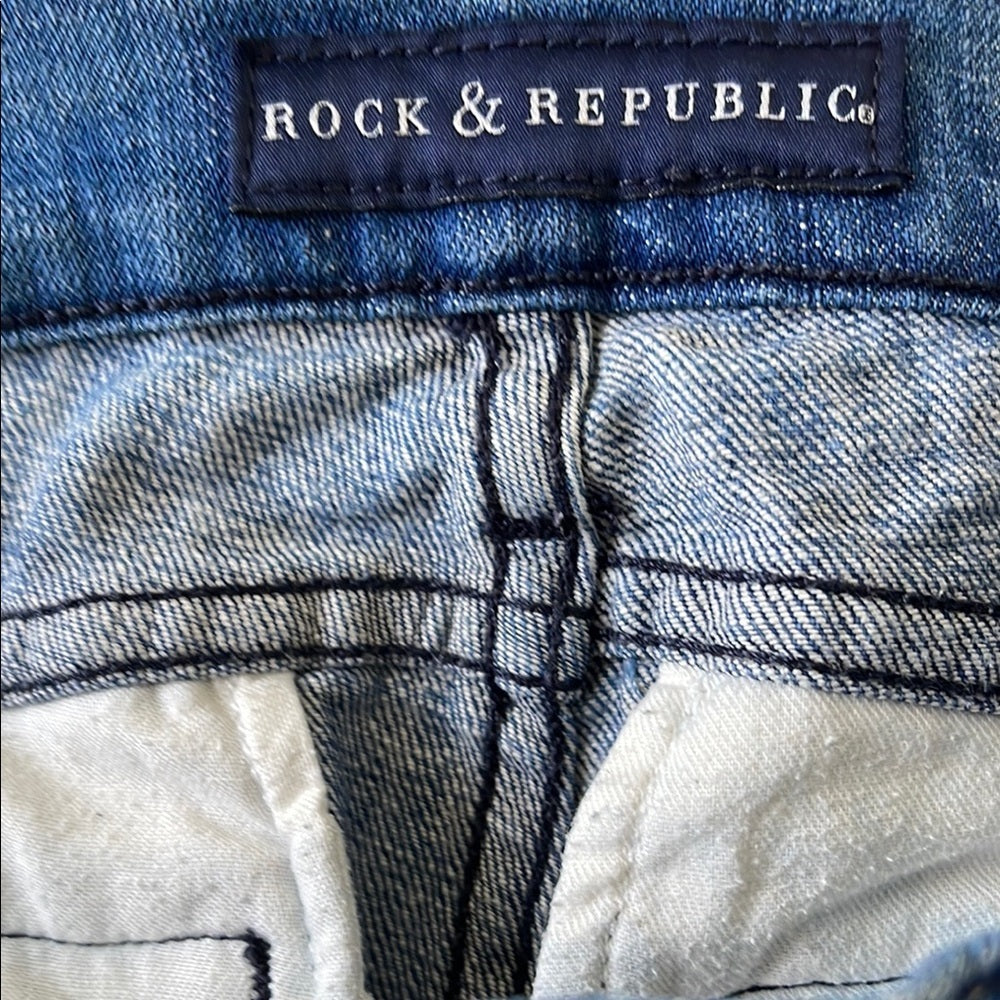 Rock & Republic Women's Blue Denim Cargo Jeans size 27