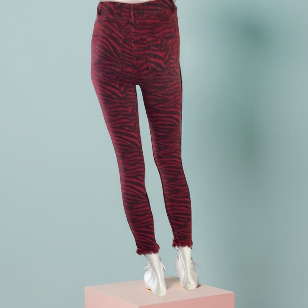 Zara woman Red Zebra Print Women's Jeans size 2