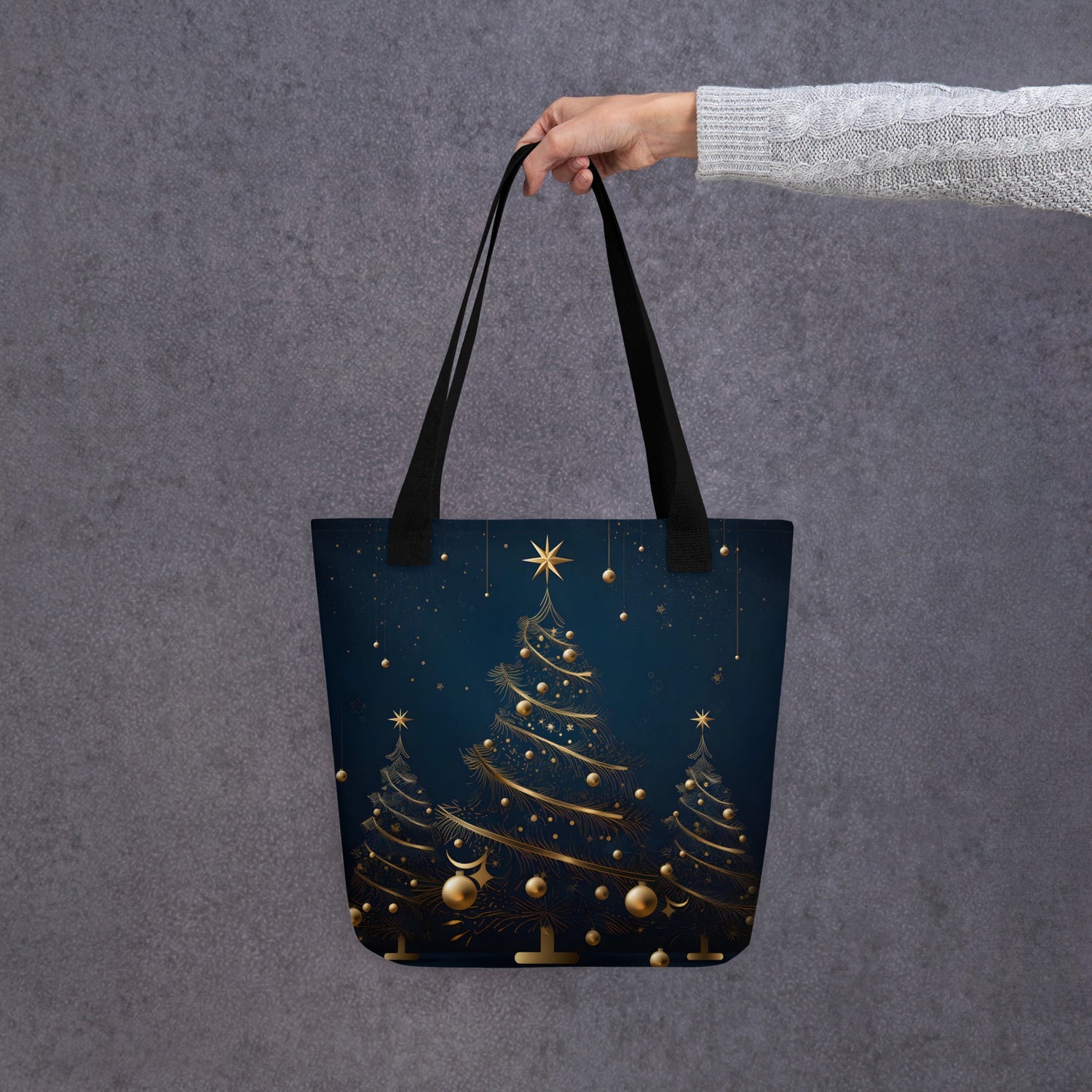 Elegant Christmas Themed Tote Bags