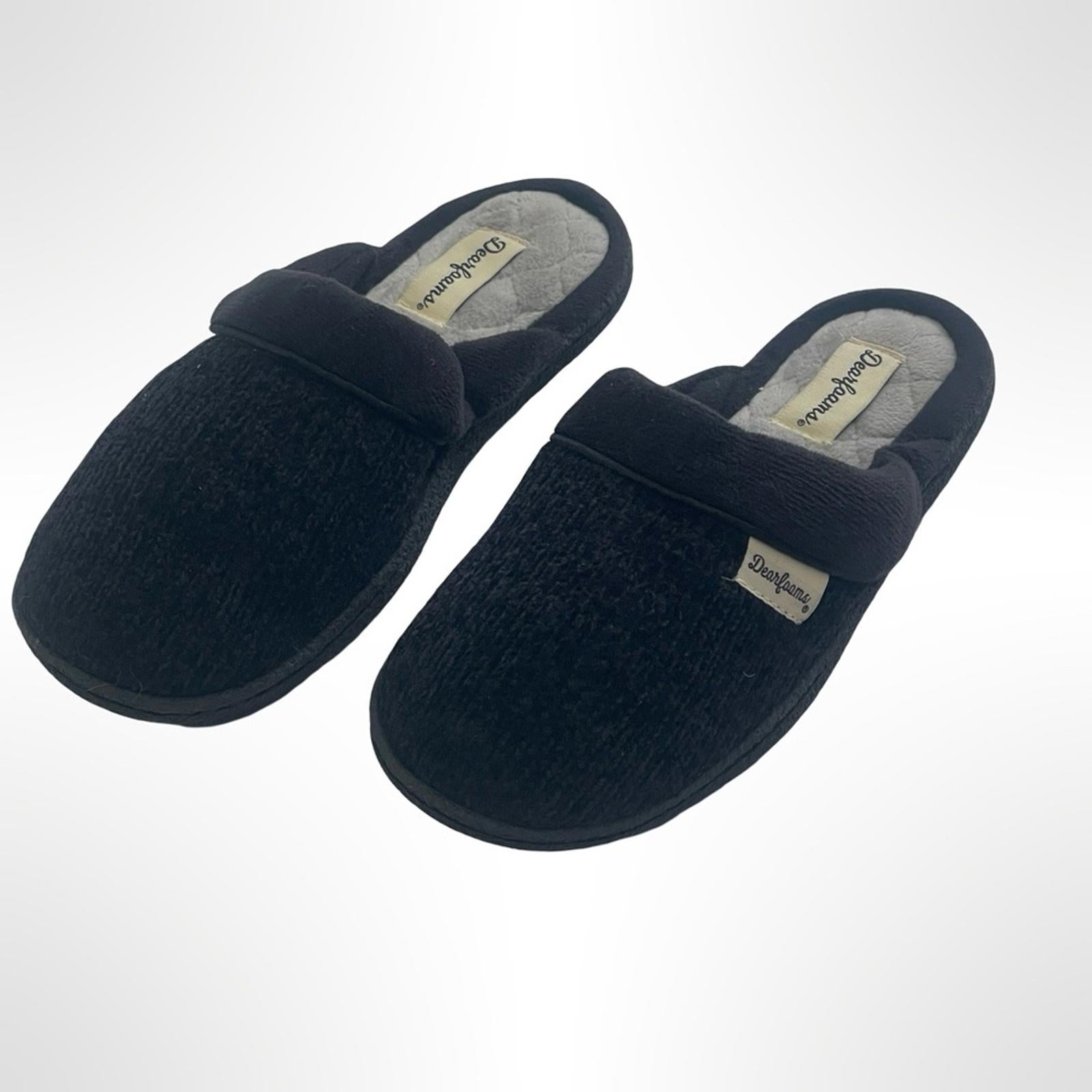 Black Dearfoams Comfy Slippers size 5.5
