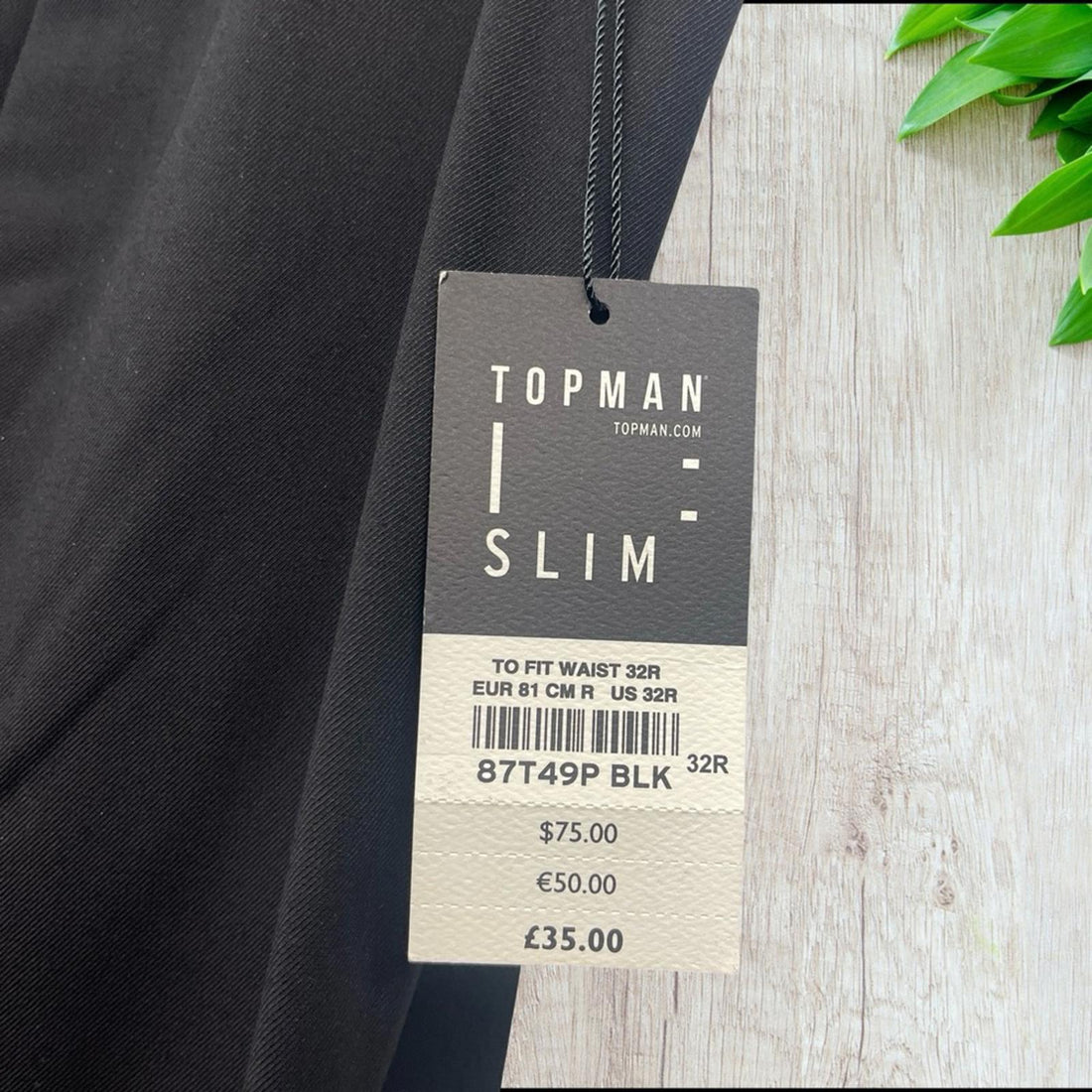 Topman Classic Slim Black Dress Pants - NWT - size 32R