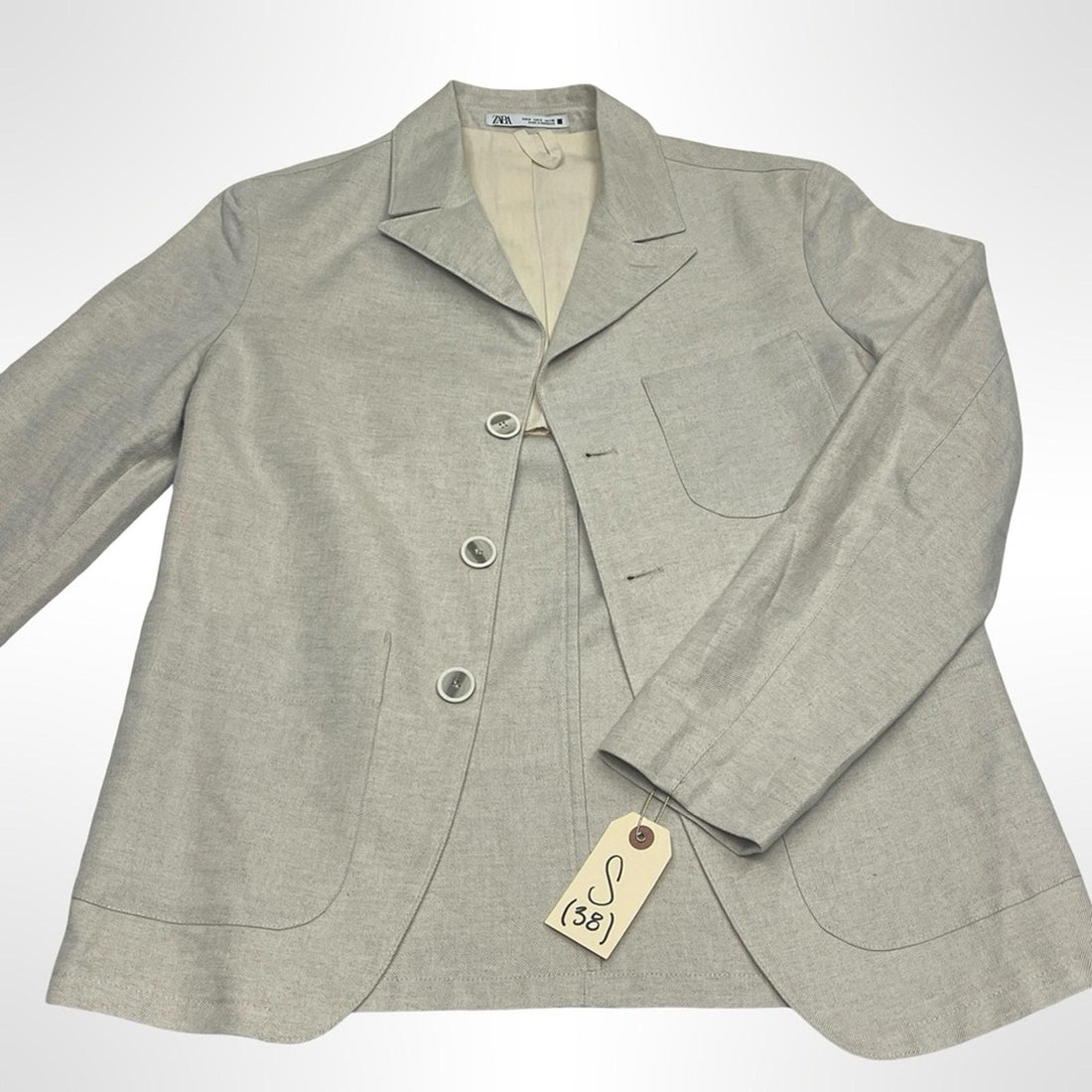 Size S or 38 - Casual Zara Men's Linen Blazer