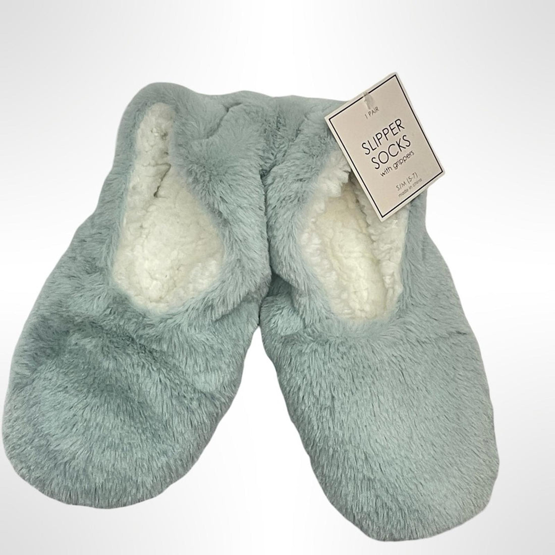 Cozy Fuzzy Slipper Socks in Light Blue NWT - Size S/M