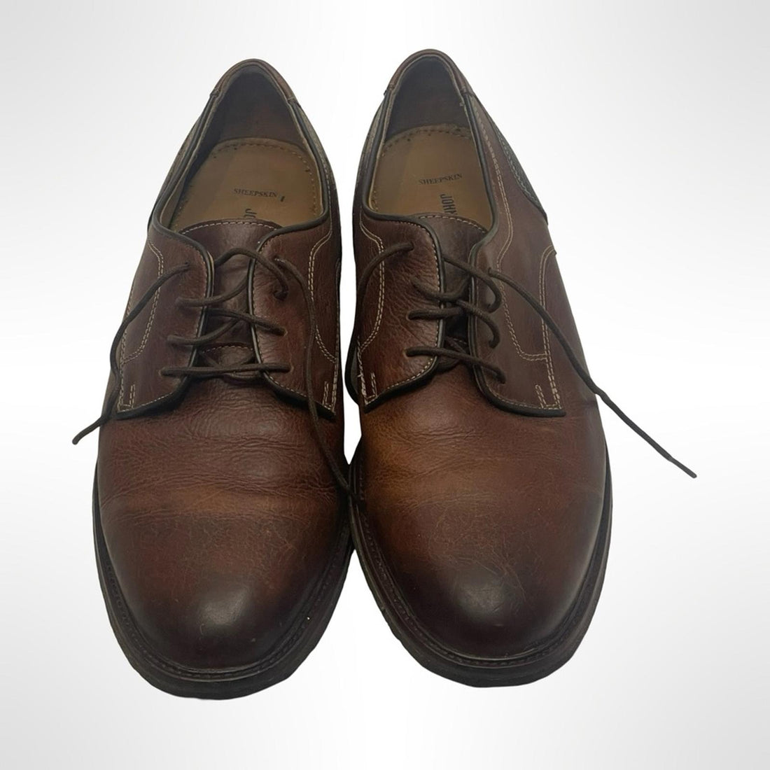 Johnston & Murphy Brown Sheepskin Leather Shoes Size 12