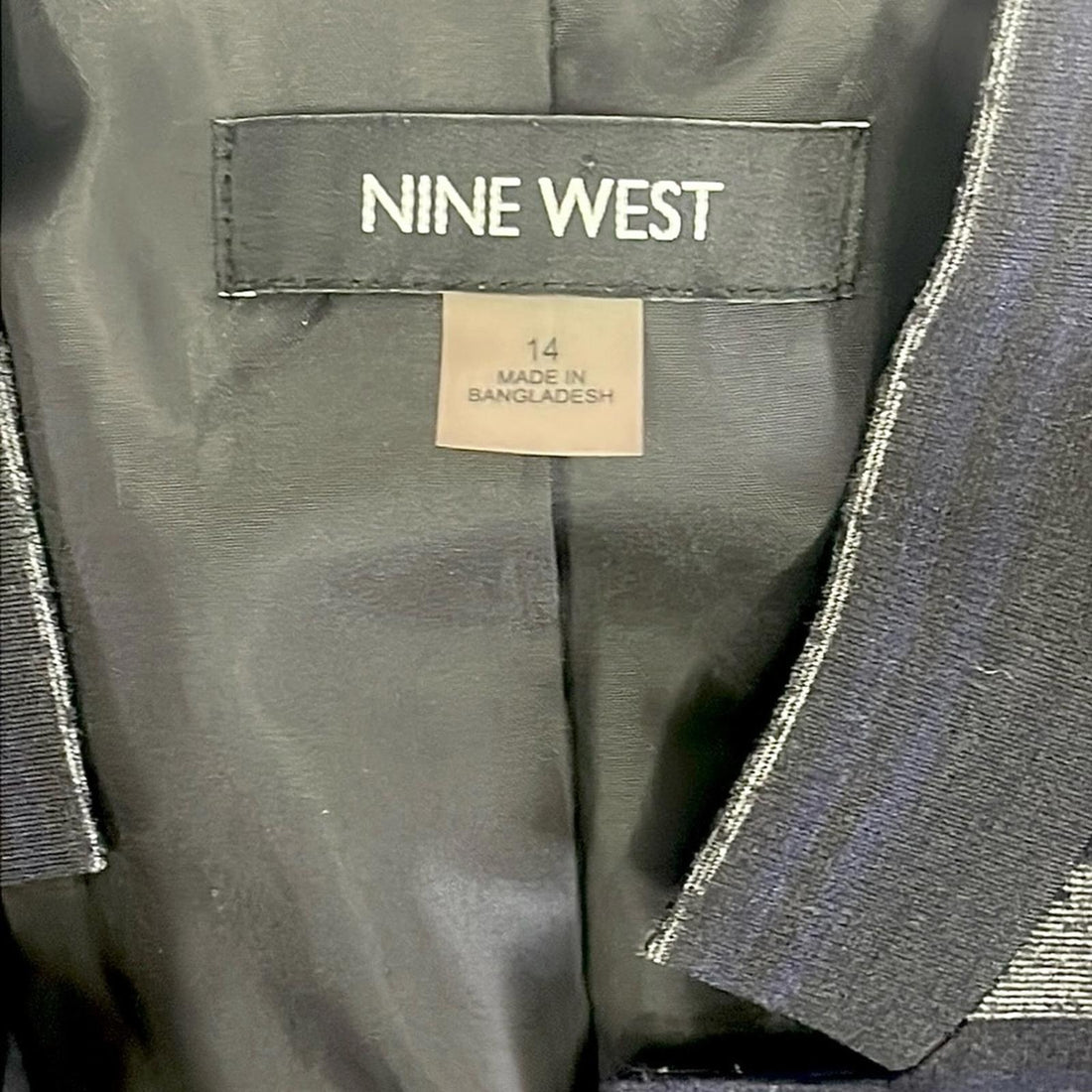 Nine West Women's Striped Black,Navy and Gray Blazer size 14